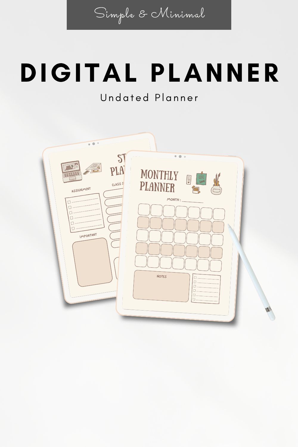 All In One Planner - Brown Digital Planner