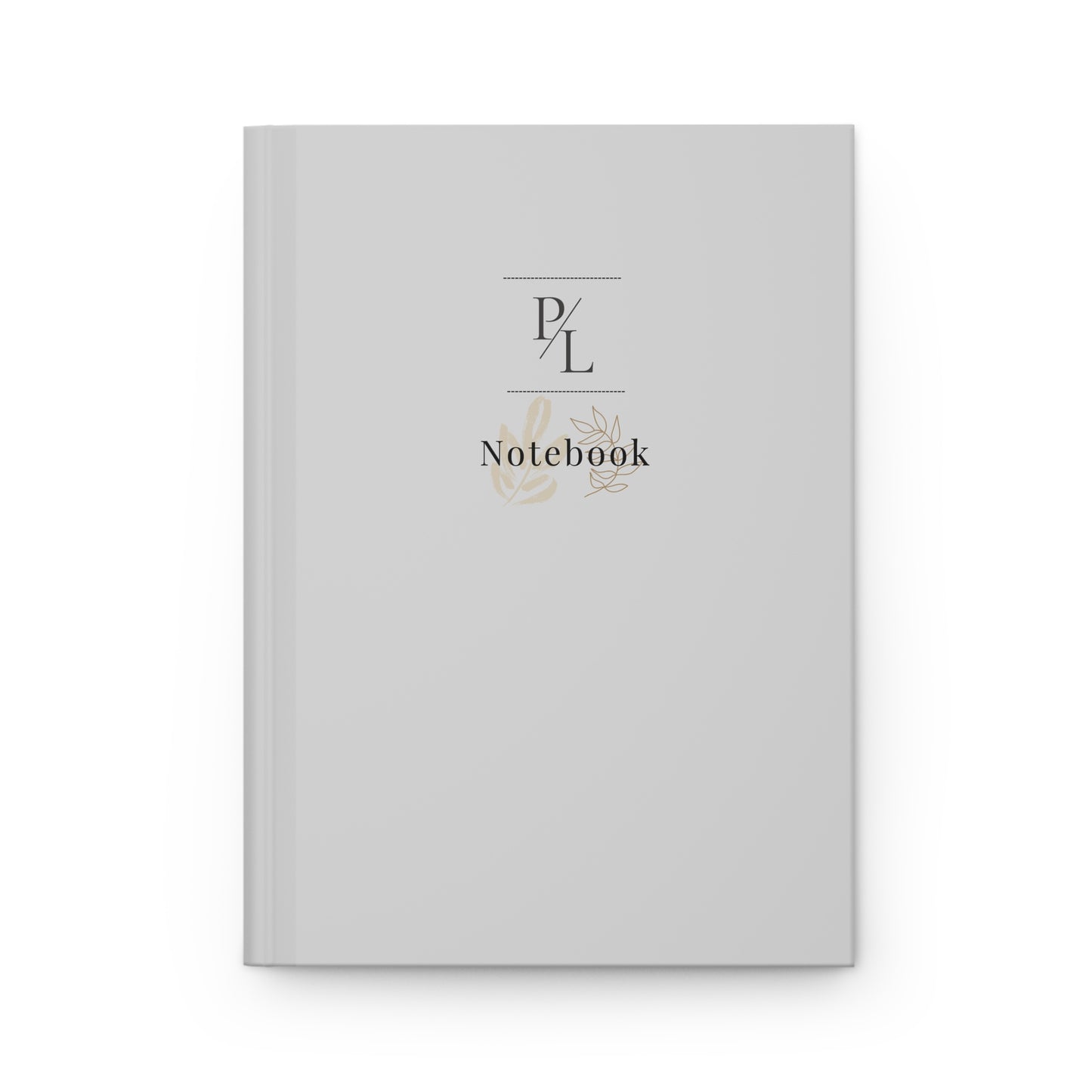 Gray notebook with 'P/L' branding on a white background