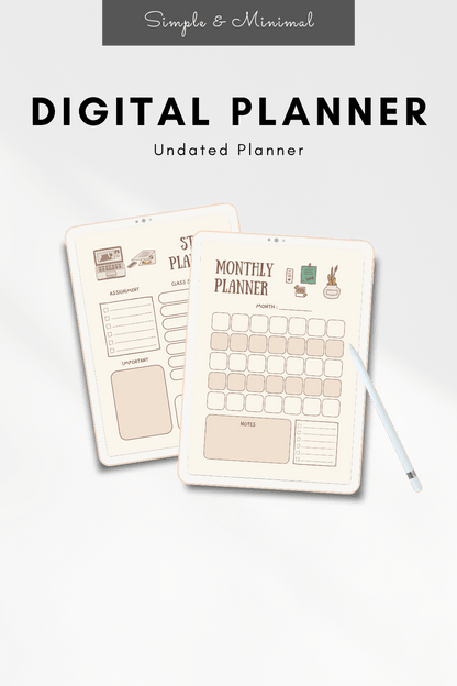 All In One Planner - Brown Digital Planner