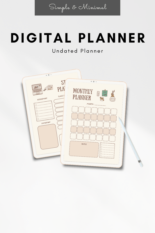 All In One Planner - Brown Digital Planner