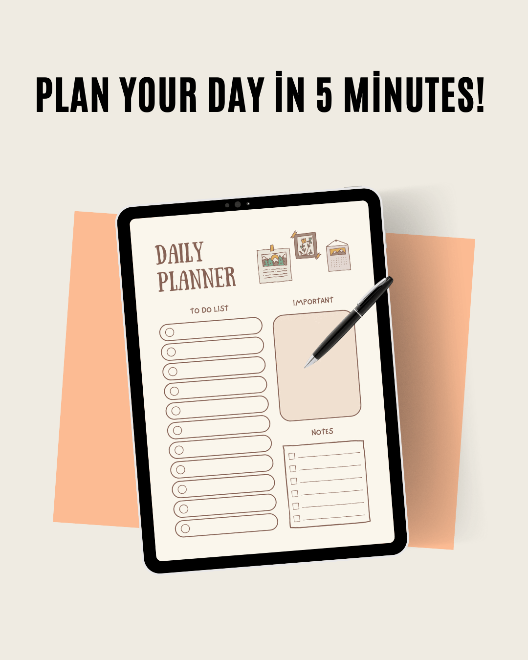 All In One Planner - Brown Digital Planner