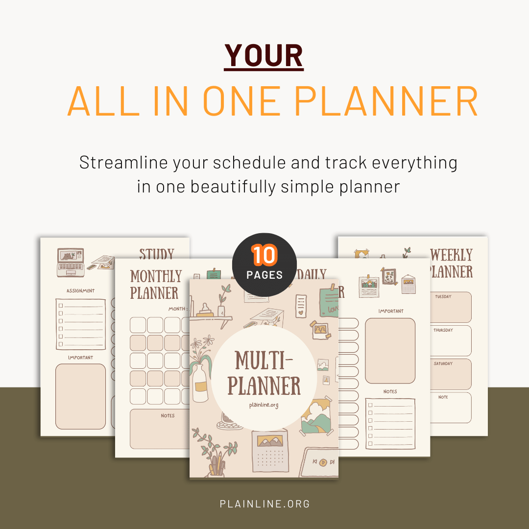 All In One Planner - Brown Digital Planner