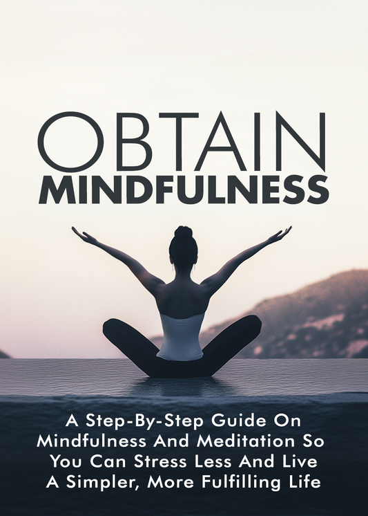 Book cover with silhouette of a person meditating and text about mindfulness and meditation.
