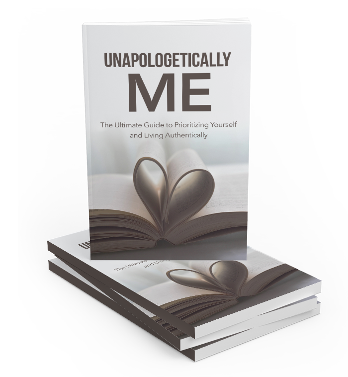 Books titled 'Unapologetically Me' stacked on a white background
