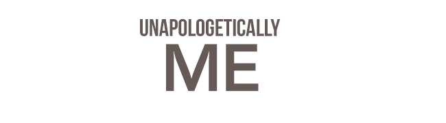 Book Title 'UNAPOLOGETICALLY ME' in brown on a white background