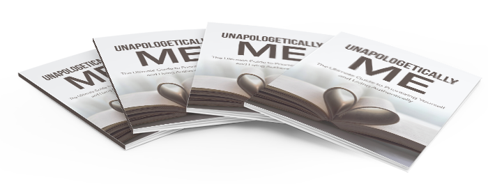 Magazines titled 'Unapologetically Me' stacked on a white background