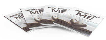 Magazines titled 'Unapologetically Me' stacked on a white background