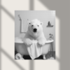 Bathtub Whimsy Polar Bear Edition: Cool Polar Bear Bathroom Wall Art Prints (Digital Download)
