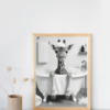 Bathtub Whimsy Giraffe Edition: Funny Giraffe Bathroom Wall Art Prints (Digital Download)