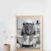 5 Bathtub Whimsy Lion Edition: Bold Lion Bathroom Wall Art Prints (Digital Download)