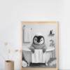 Bathtub Whimsy – Penguin Edition | Chill & Whimsical Bathroom Wall Art (Digital Download)