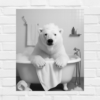 Bathtub Whimsy Polar Bear Edition: Cool Polar Bear Bathroom Wall Art Prints (Digital Download)