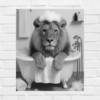 7 Bathtub Whimsy Lion Edition: Bold Lion Bathroom Wall Art Prints (Digital Download)