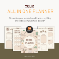 All In One Planner - Brown Digital Planner
